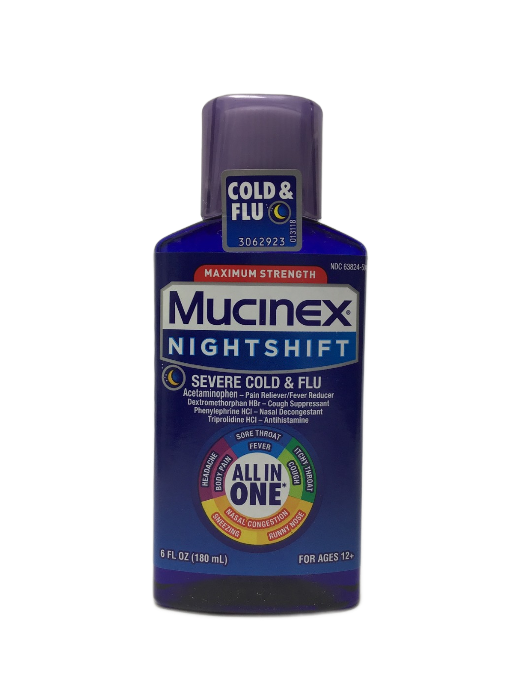 Mucinex Mucinex Nightshift Severe Cold & Flu Maximum Strength, 6 fl oz