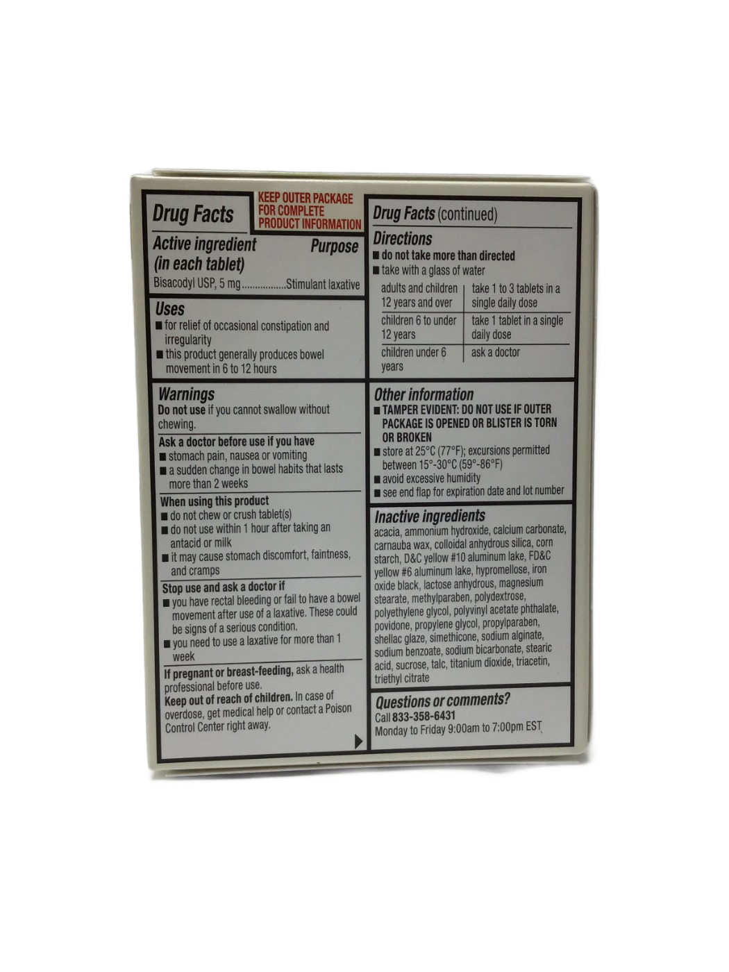 Foster & Thrive Foster & Thrive Laxative Bisacodyl USP, 5 mg Stimulant Laxative Comfort Coated Tablets, 10 ct, photo 3