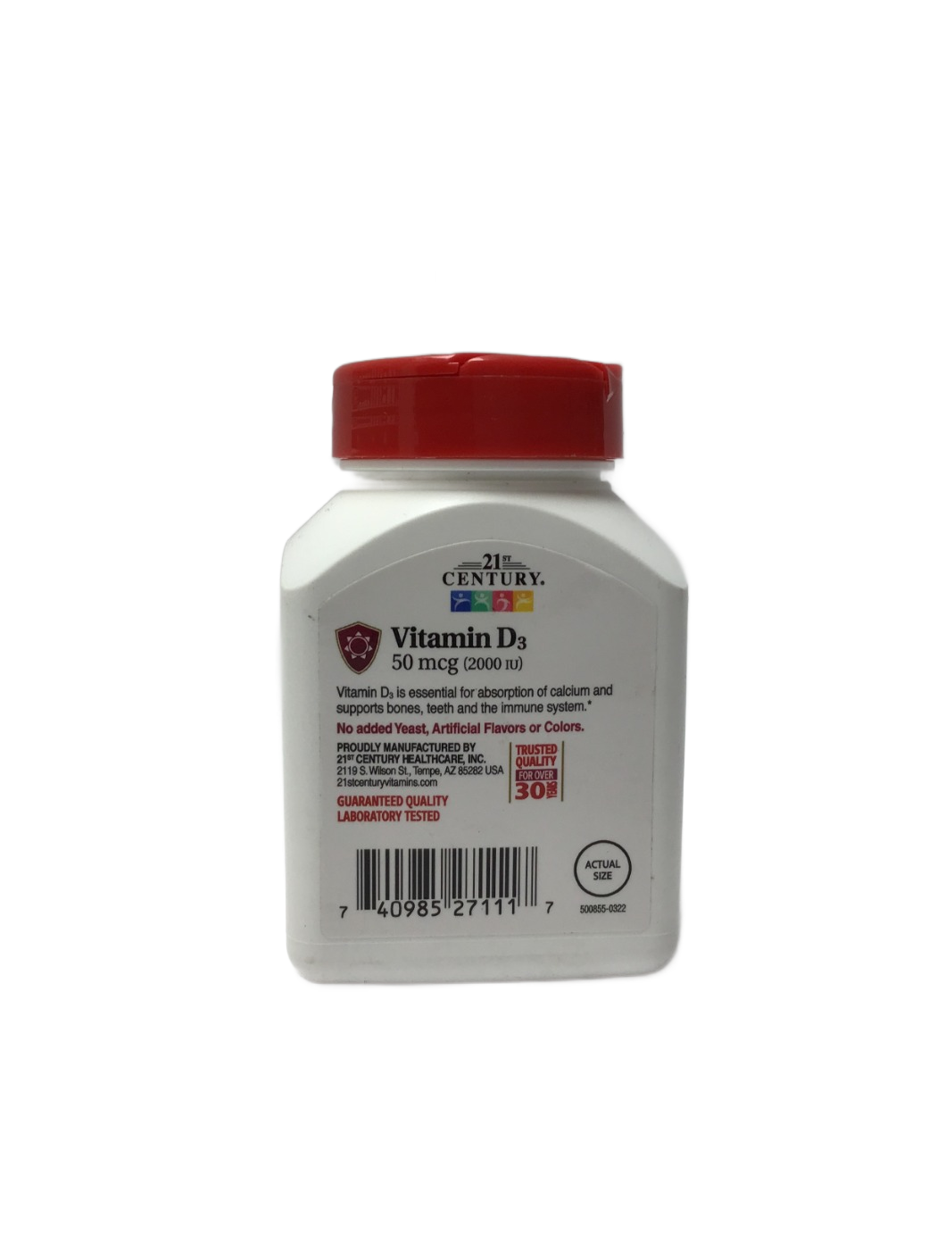 21st Century 21st Century D3 50 mcg (2000 IU), 110 ct, photo 3
