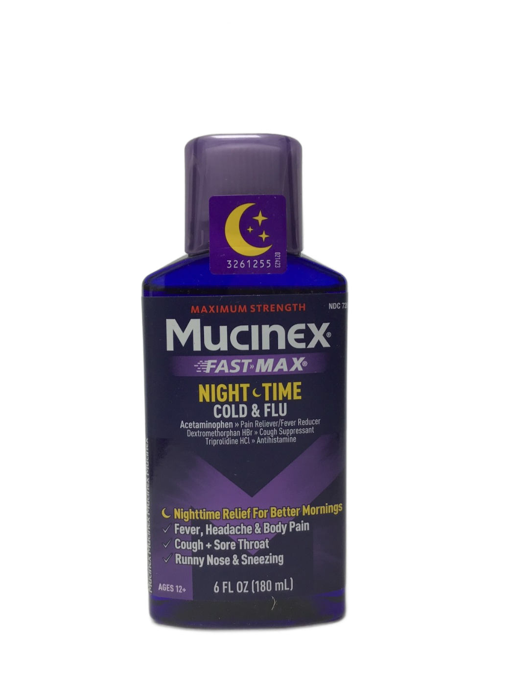 GWB Mucinex Nightshift - Severe Cold & Flu Liquid - 6 FL OZ, photo 1
