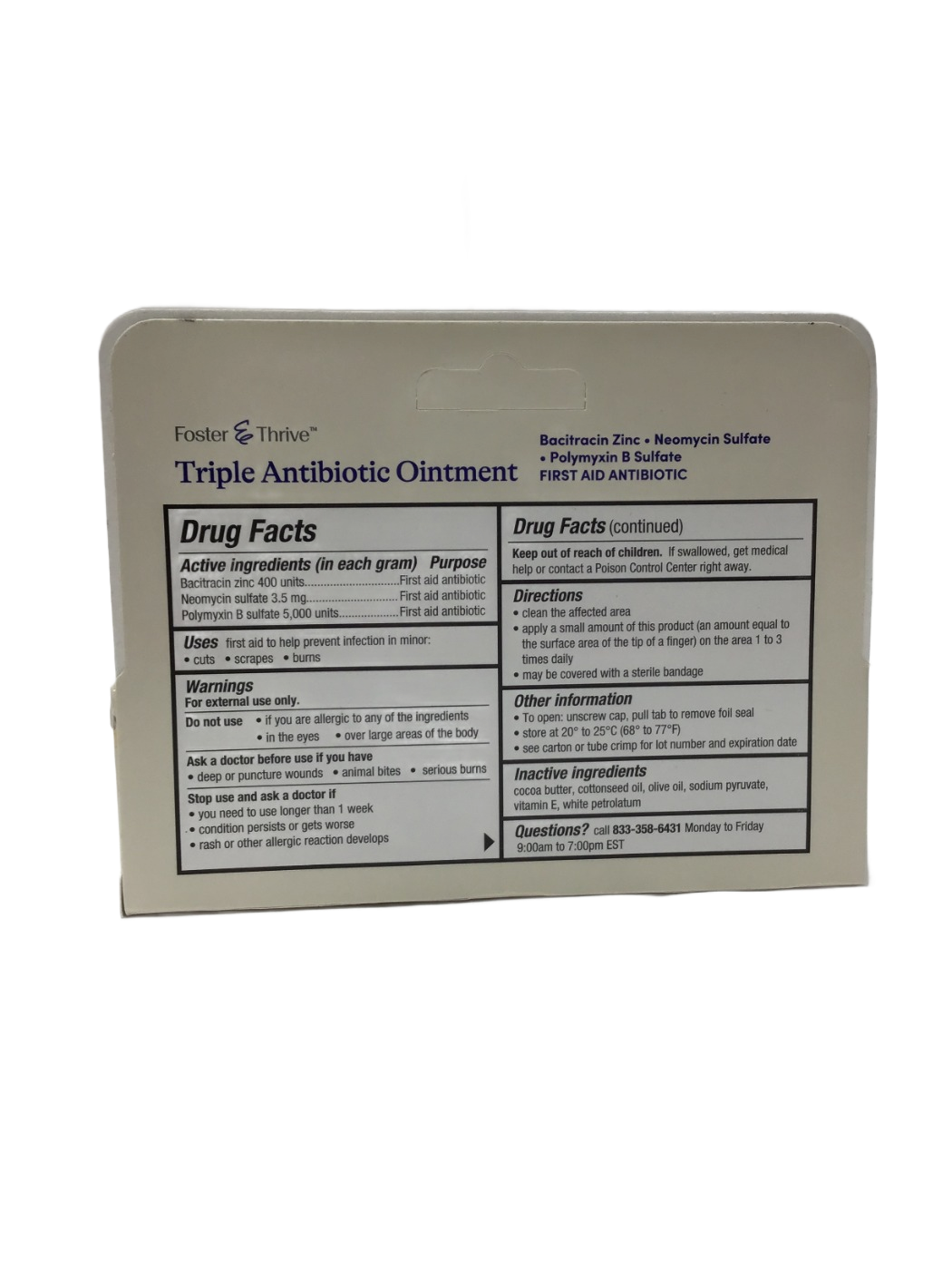 Foster & Thrive Foster & Thrive Original Strength Triple Antibiotic Ointment, 1 oz, photo 2