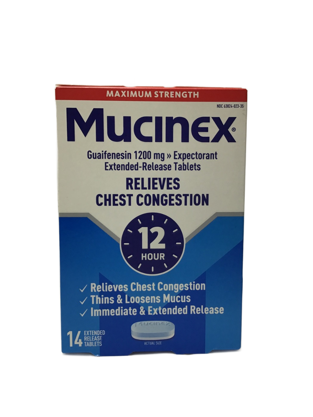 Mucinex Mucinex Maximum Strength 12 Hour Guaifenesin 1200 mg Expectorant Extended-Release Tablets, 14 ct