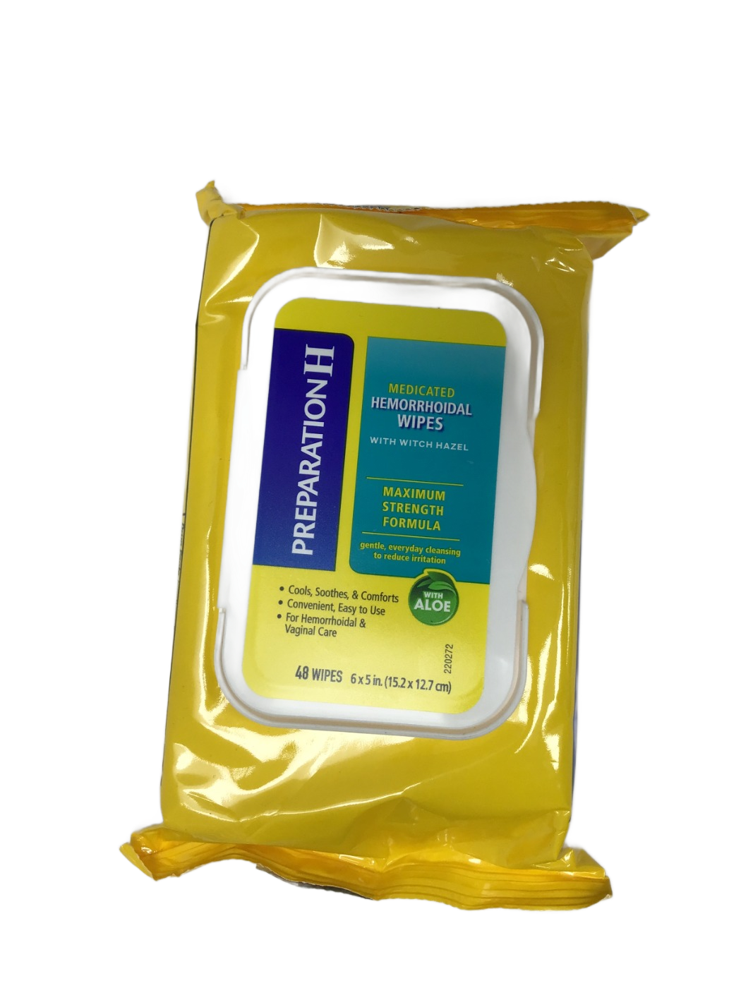 Preparation H Preparation H Medicated Hemorrhoidal Wipes with Witch Hazel Maximum Strength Formula, 48 ct