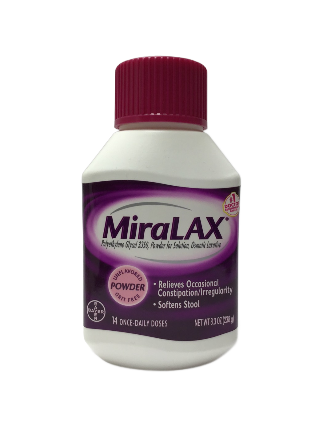 MiraLAX MiraLAX Polyethylene Glycol 3350, Powder for Solution, Osmotic Laxative, Unflavored Powder, 8.3 oz