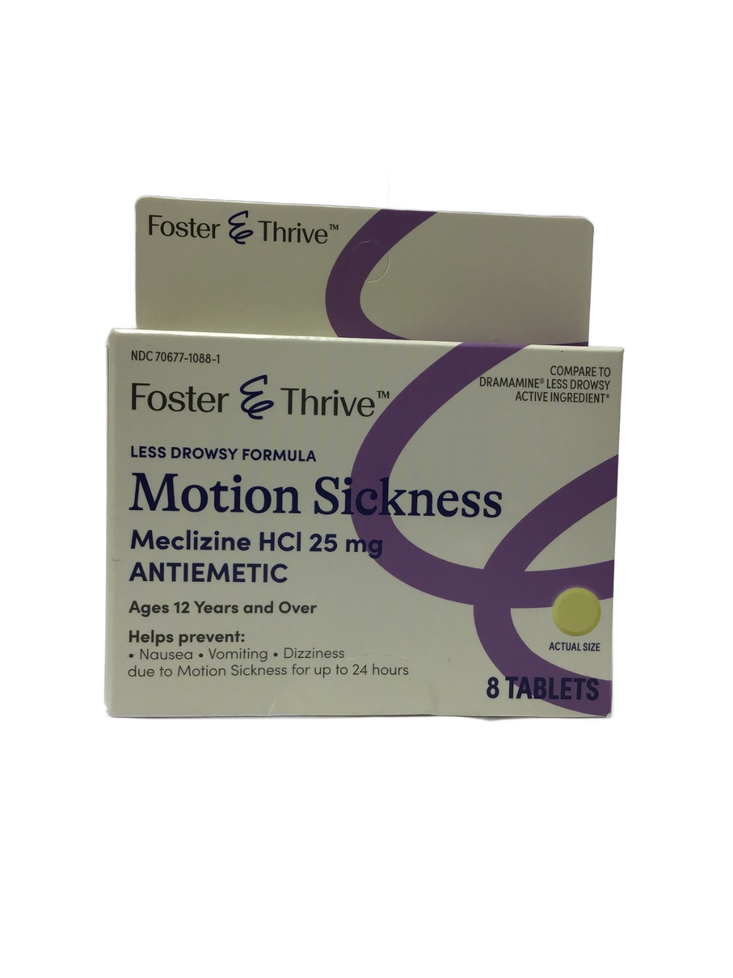 Foster & Thrive Foster & Thrive Less Drowsy Formula Motion Sickness Meclizine HCl 25 mg Antiemetic, 8 ct