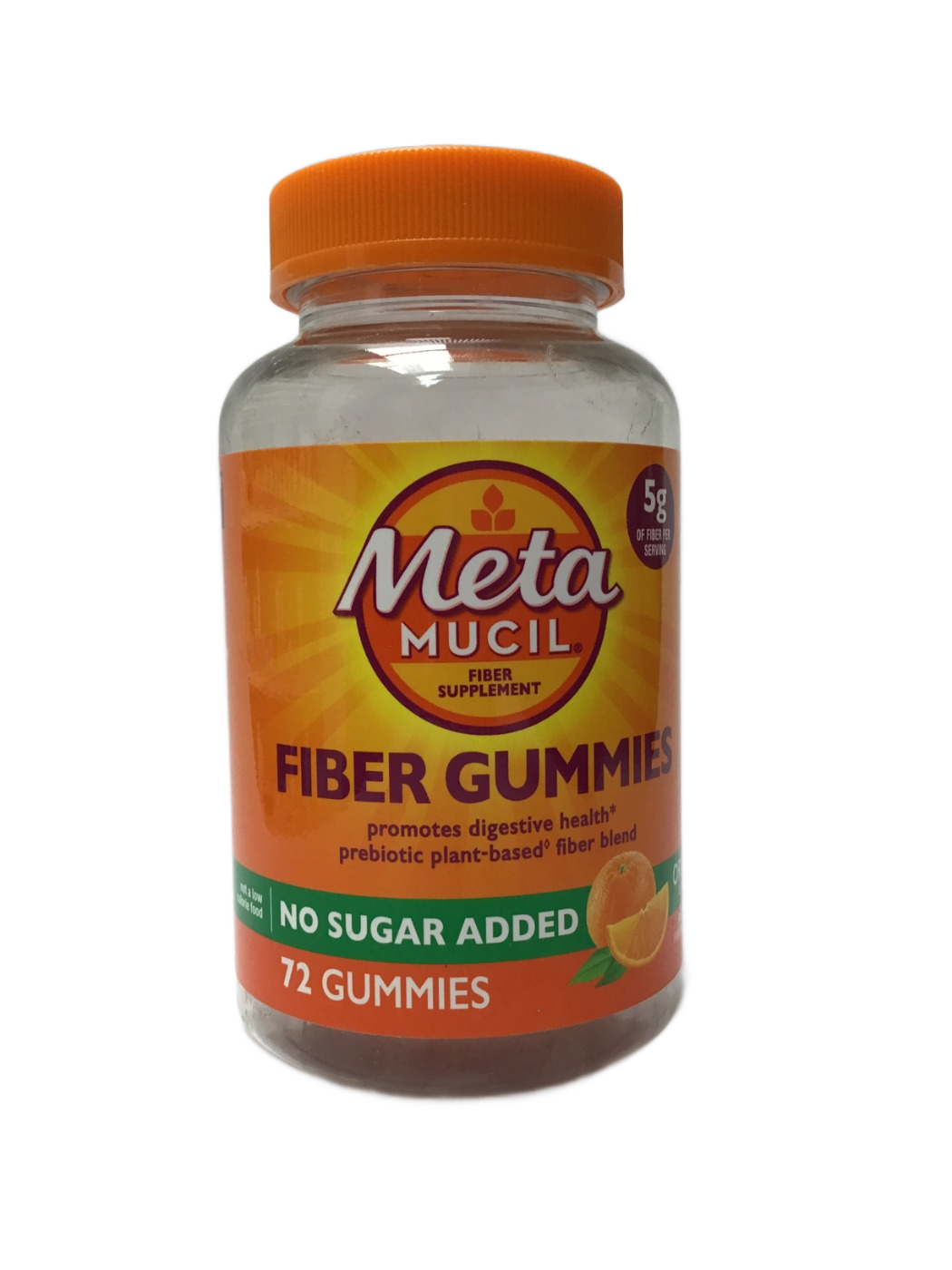 Metamucil Metamucil Fiber Gummies No Sugar Added Orange, 72 ct