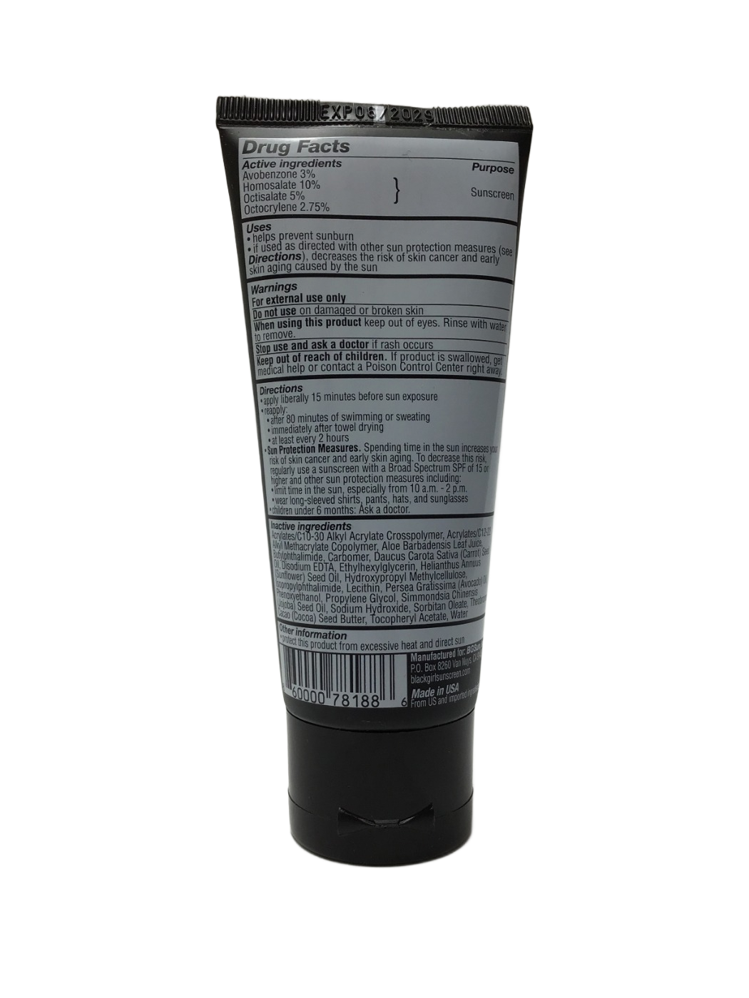 Black Girl Sunscreen Black Girl Sunscreen Broad Spectrum SPF 30 Moisturizing Sunscreen Lotion for Face and Body, 2 fl oz, photo 2