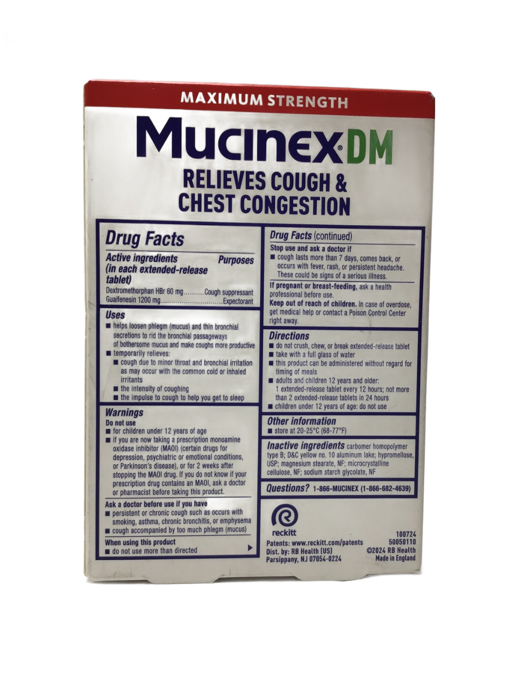 GWB Mucinex DM - Expectorant & Cough Suppressant ER Tablets - 14 Ct, photo 2