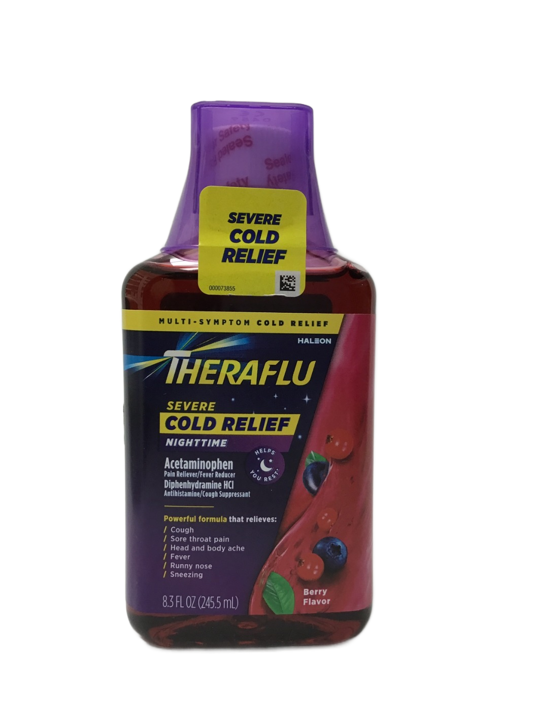Theraflu Theraflu Severe Cold Relief Nighttime Multi-Symptom Cold Relief, Berry Flavor, 8.3 fl oz