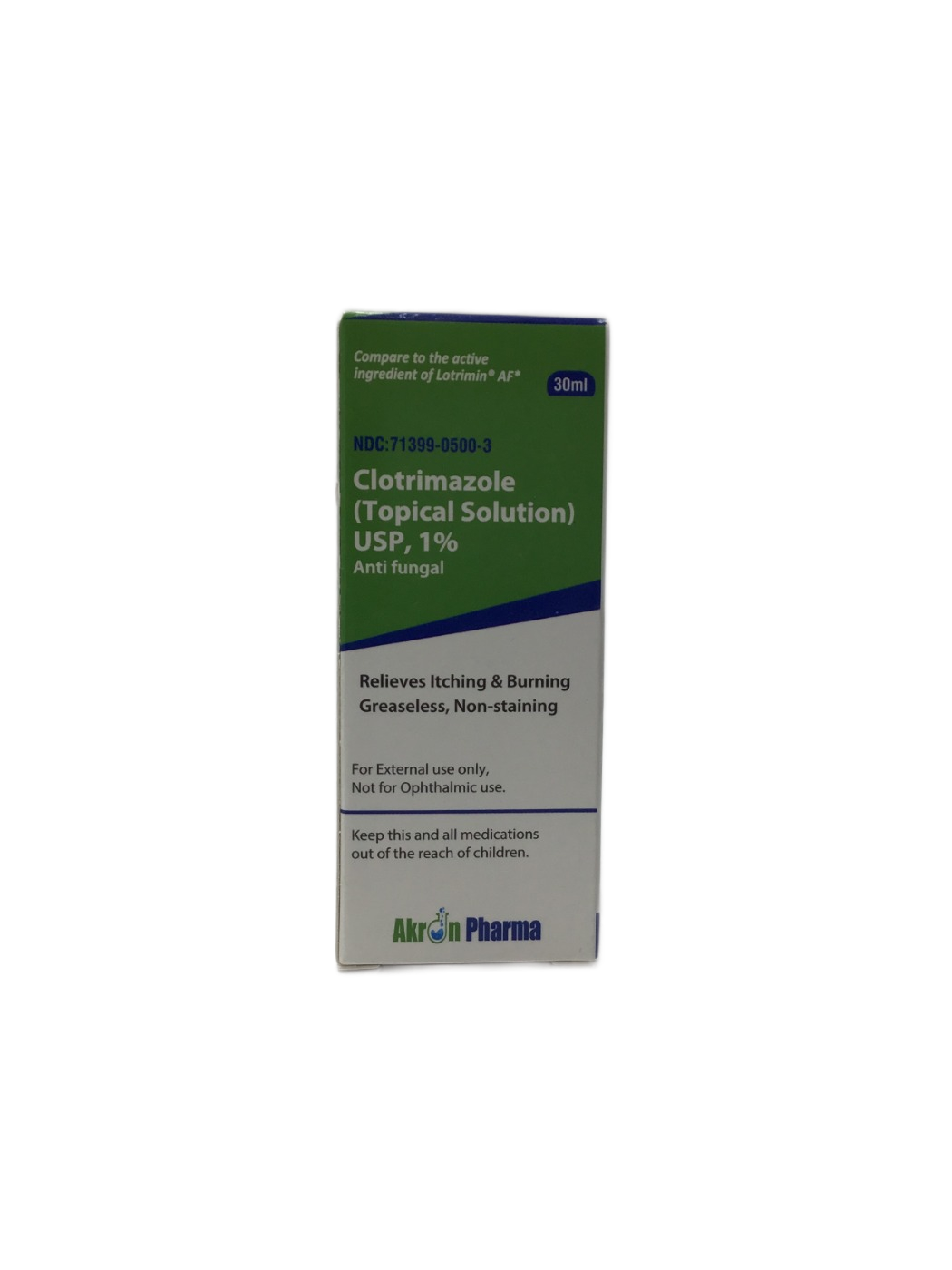Akron Pharma Akron Pharma Clotrimazole Topical Solution USP, 1% Antifungal, 30 mL, photo 1
