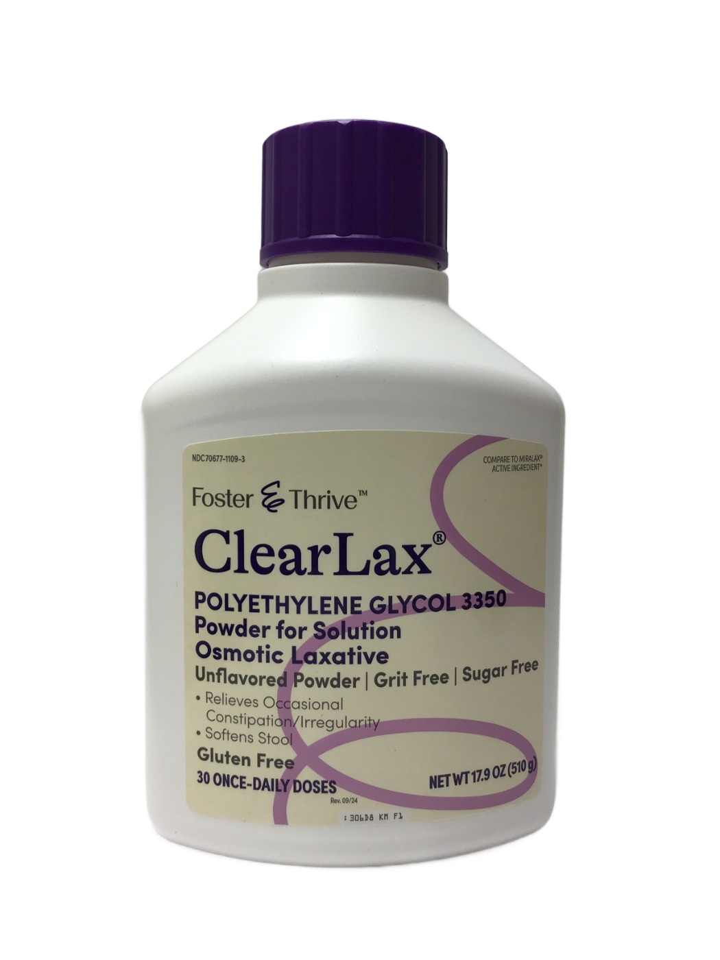 Foster & Thrive Foster & Thrive ClearLax Polyethylene Glycol 3350 Powder for Solution, Unflavored, 17.9 oz