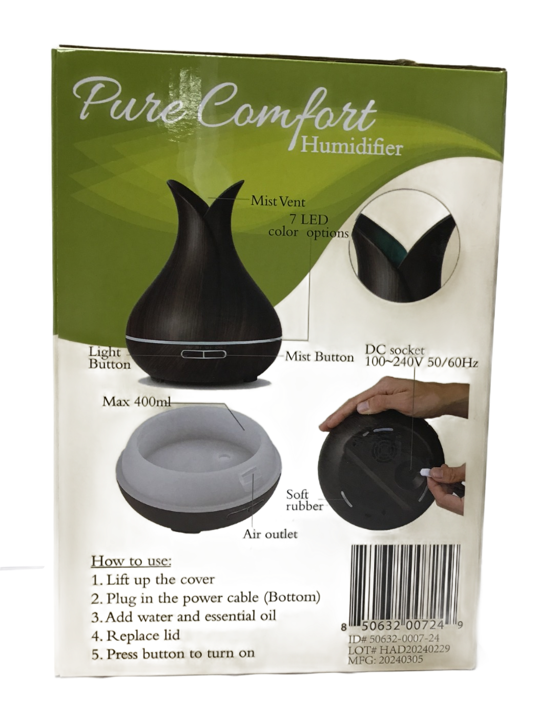 Home Aide Home Aide Pure Comfort Humidifier, 400 mL, photo 3