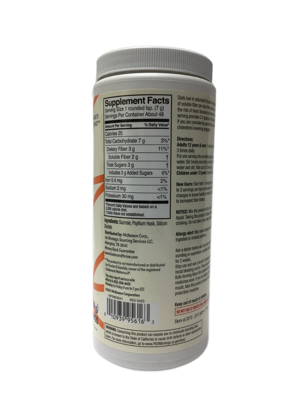 Foster & Thrive Foster & Thrive Fiber Powder Psyllium Husk Original Texture Unflavored, 13 oz, photo 2