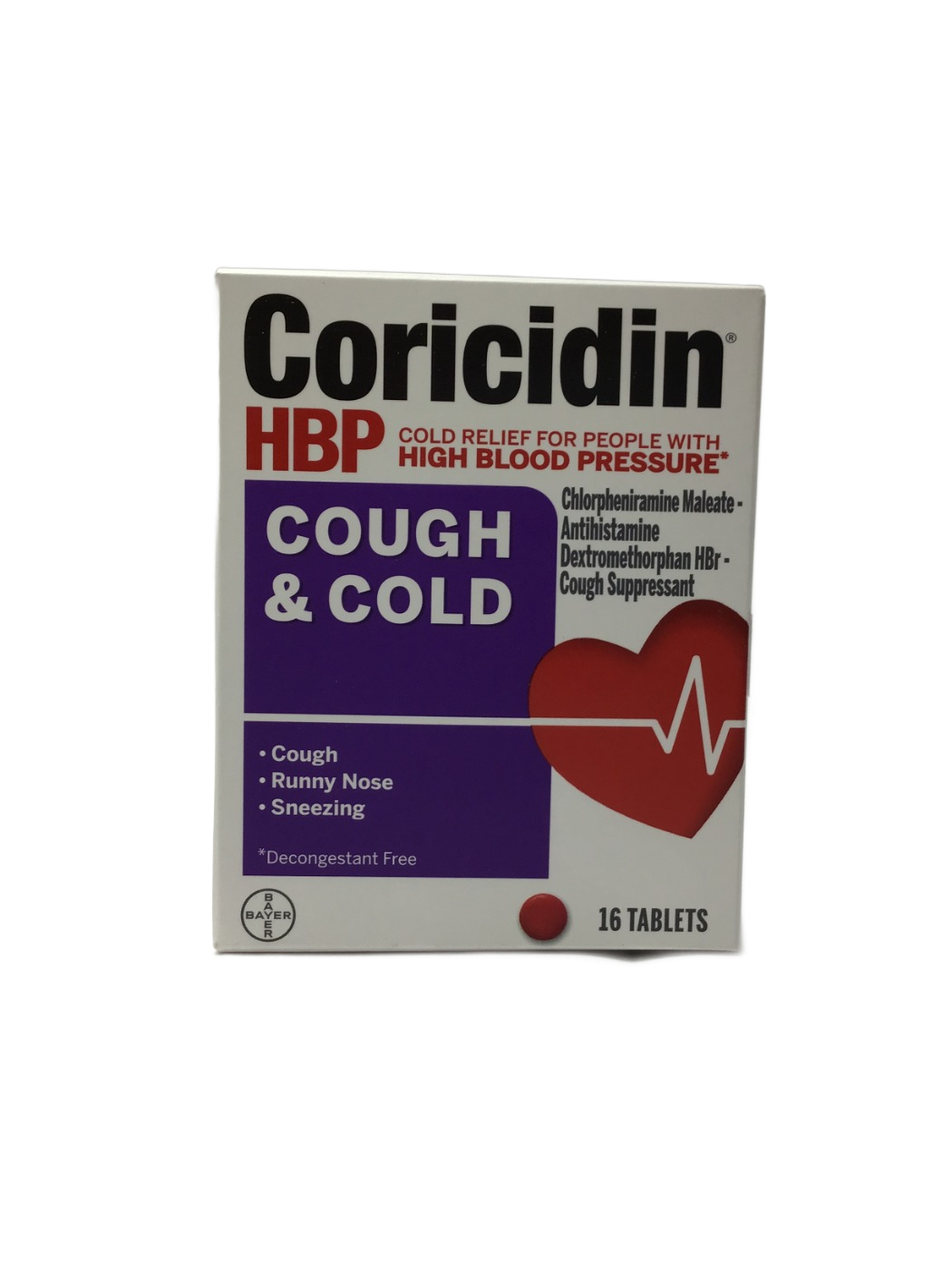 Coricidin Coricidin HBP Cough & Cold, 16 ct, photo 1
