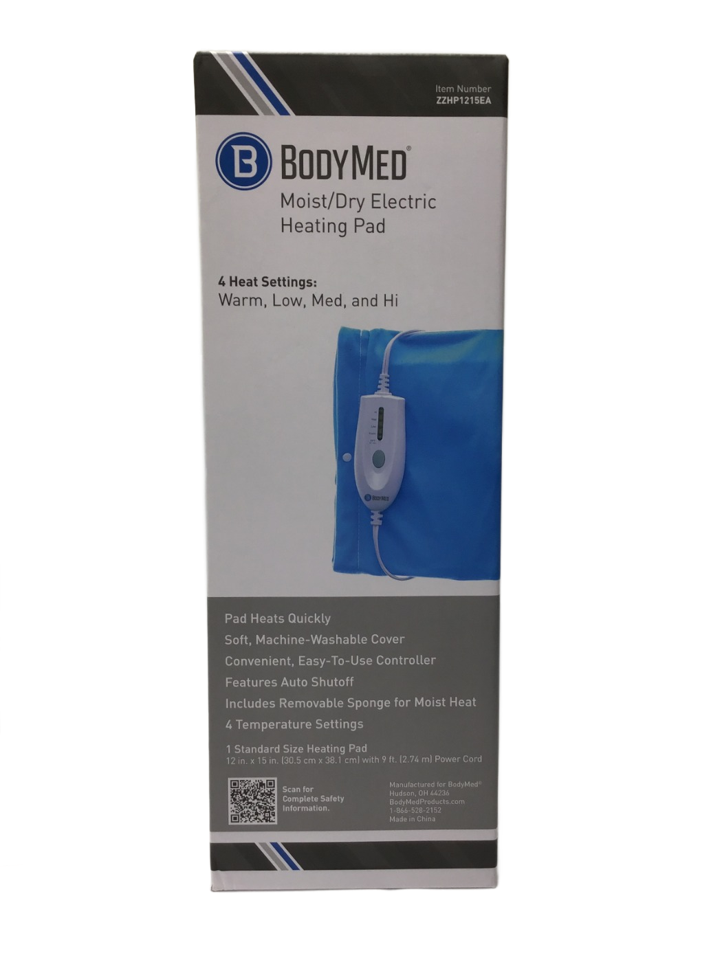 BodyMed BodyMed Moist/Dry Electric Heating Pad, Standard Size 12 x 15 in, 1 ct, photo 1