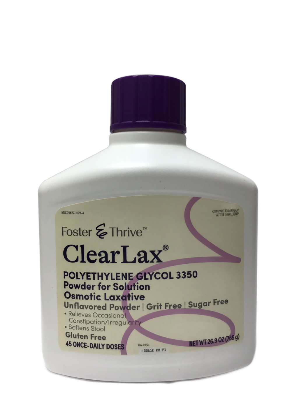 Foster & Thrive Foster & Thrive ClearLax Polyethylene Glycol 3350 Powder for Solution, Unflavored, 26.9 oz
