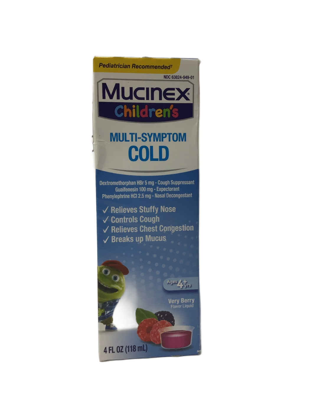 Mucinex Mucinex Children's Multi-Symptom Cold Very Berry Flavor Liquid, 4 fl oz
