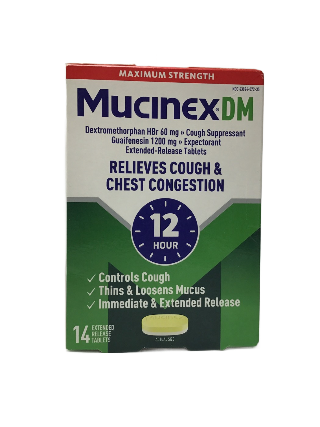 GWB Mucinex DM - Expectorant & Cough Suppressant ER Tablets - 14 Ct