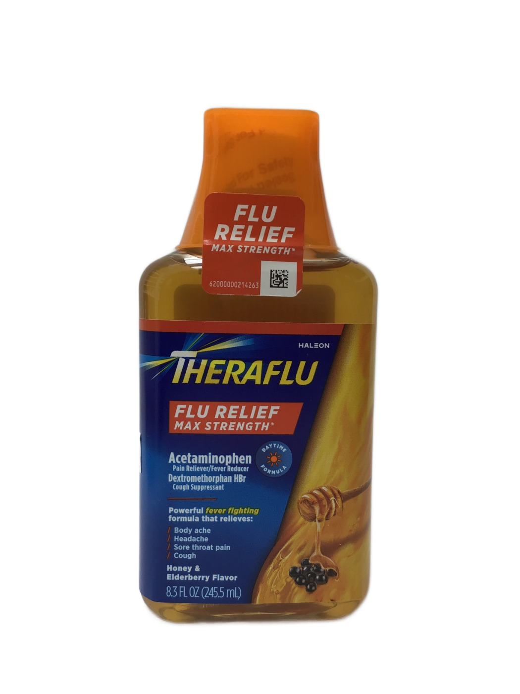 Theraflu Theraflu Flu Relief Max Strength Daytime Formula Honey & Elderberry Flavor, 8.3 fl oz