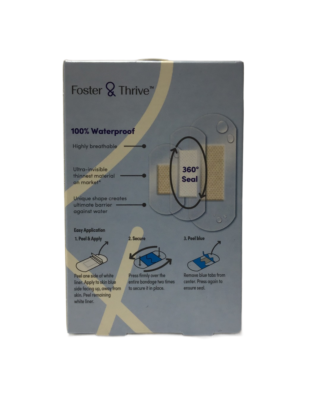 Foster & Thrive Foster & Thrive Advanced Antibacterial Waterproof Adhesive Bandages Benzalkonium Chloride 0.1%, 20 ct, photo 3