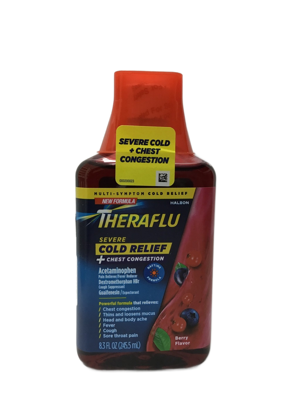 Theraflu Theraflu Severe Cold Relief + Chest Congestion Daytime Formula Berry Flavor, 8.3 fl oz