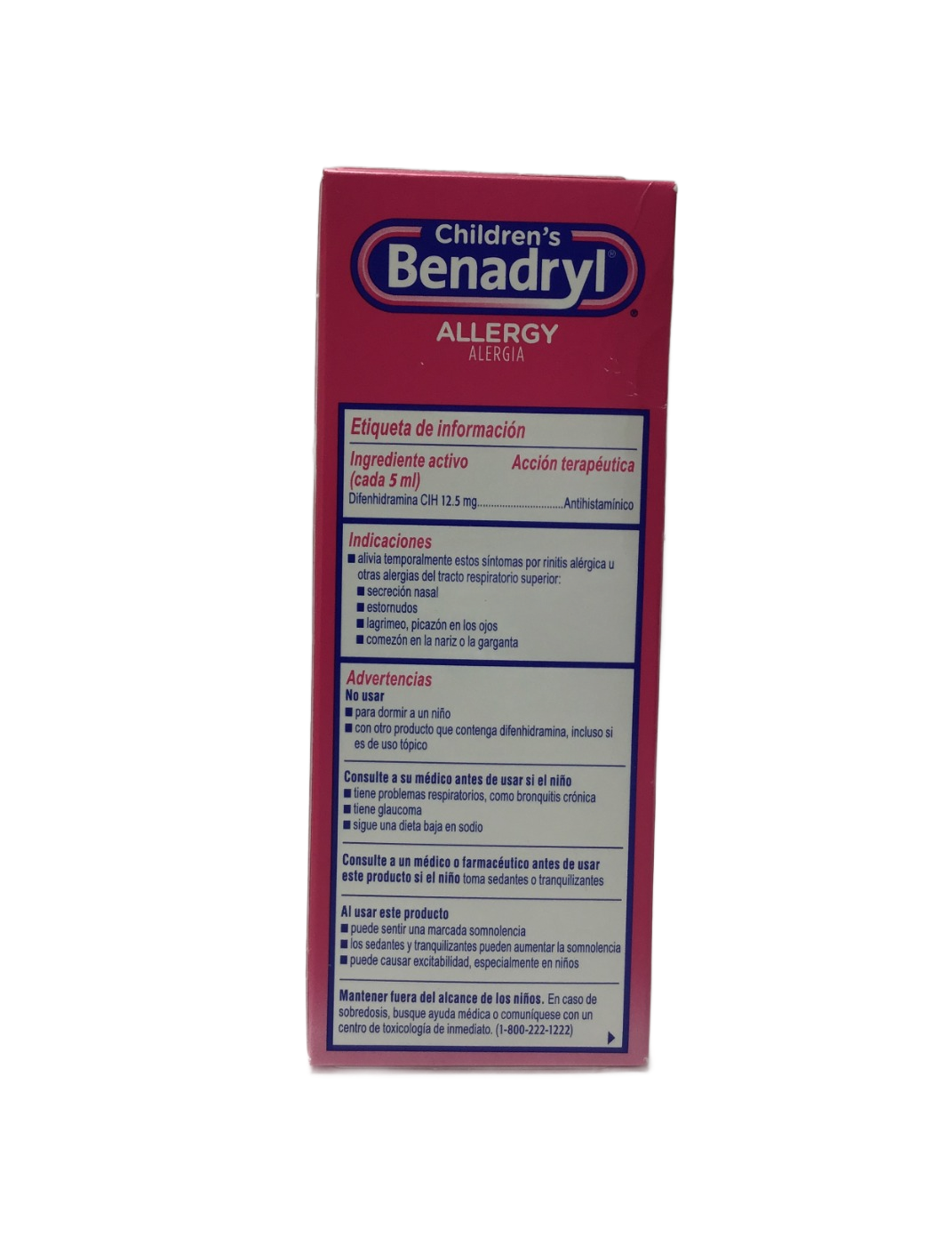 Benadryl Benadryl Children's Allergy Diphenhydramine HCl 12.5 mg/5 mL Oral Solution, Cherry Flavored, 4 fl oz, photo 3