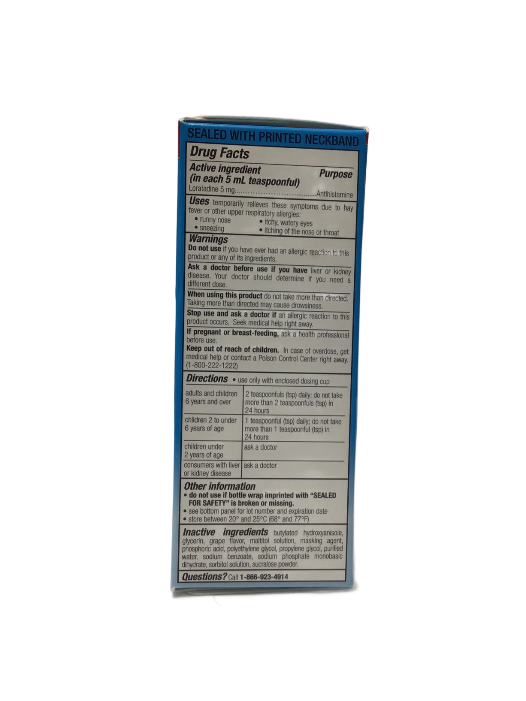 GWB Children's Loratadine Oral Solution USP, 5 mg/5 mL, Grape Flavor, 4 fl oz, photo 2