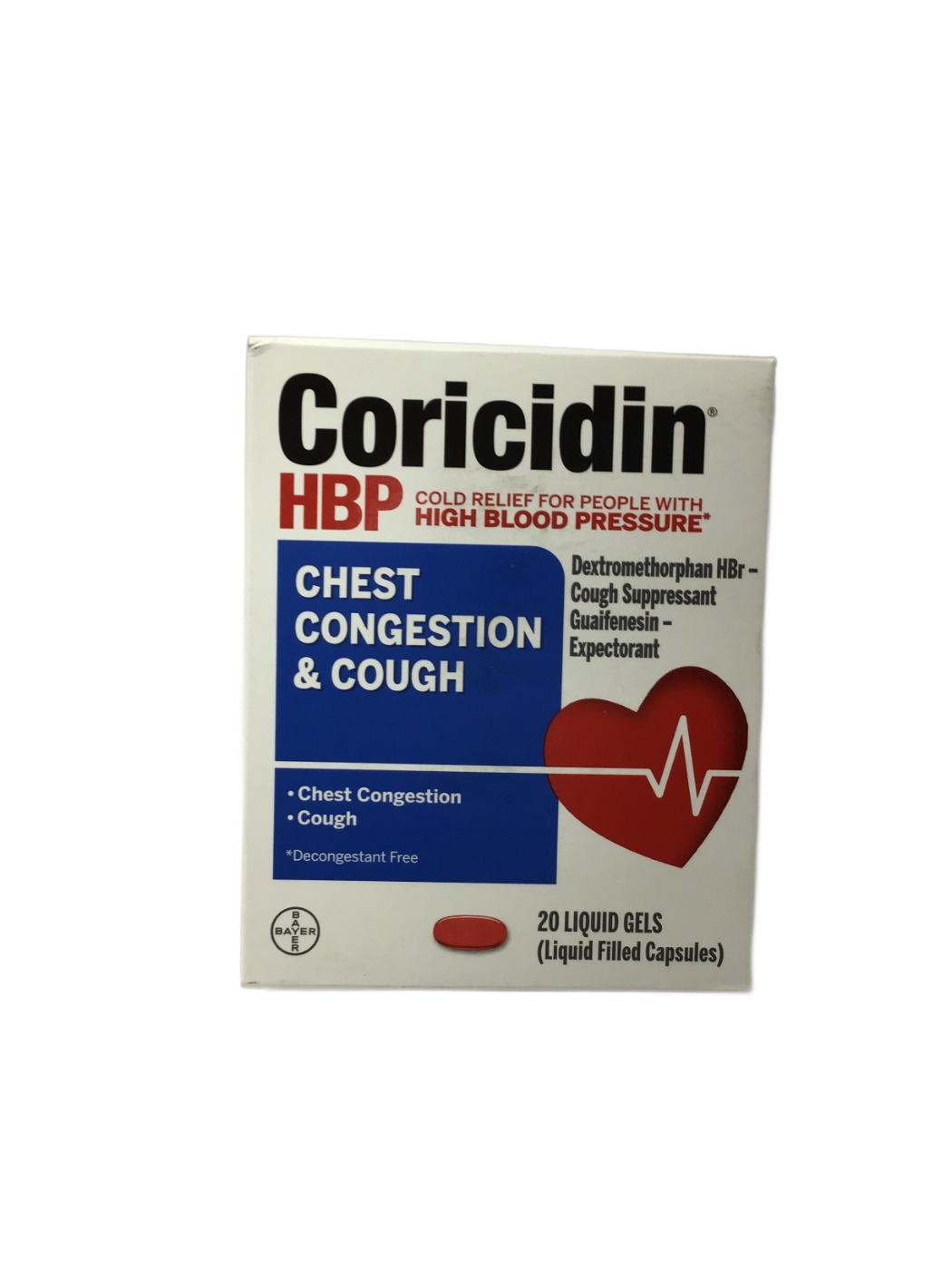 Coricidin Coricidin HBP Chest Congestion & Cough Liquid Gels, 20 ct
