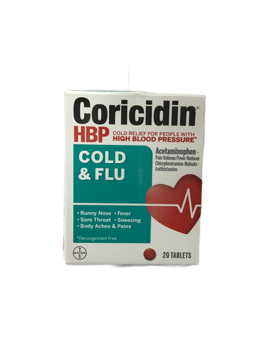 Coricidin Coricidin HBP Cold & Flu, 20 ct