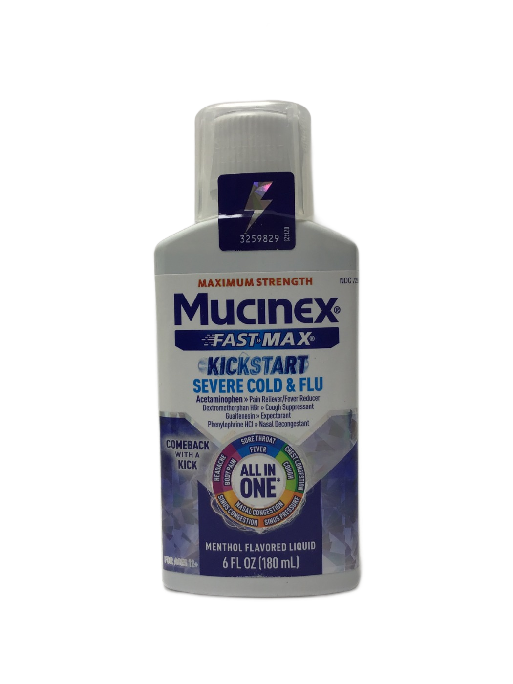 Mucinex Mucinex Fast-Max Kickstart Severe Cold & Flu Maximum Strength Menthol Flavored Liquid, 6 fl oz