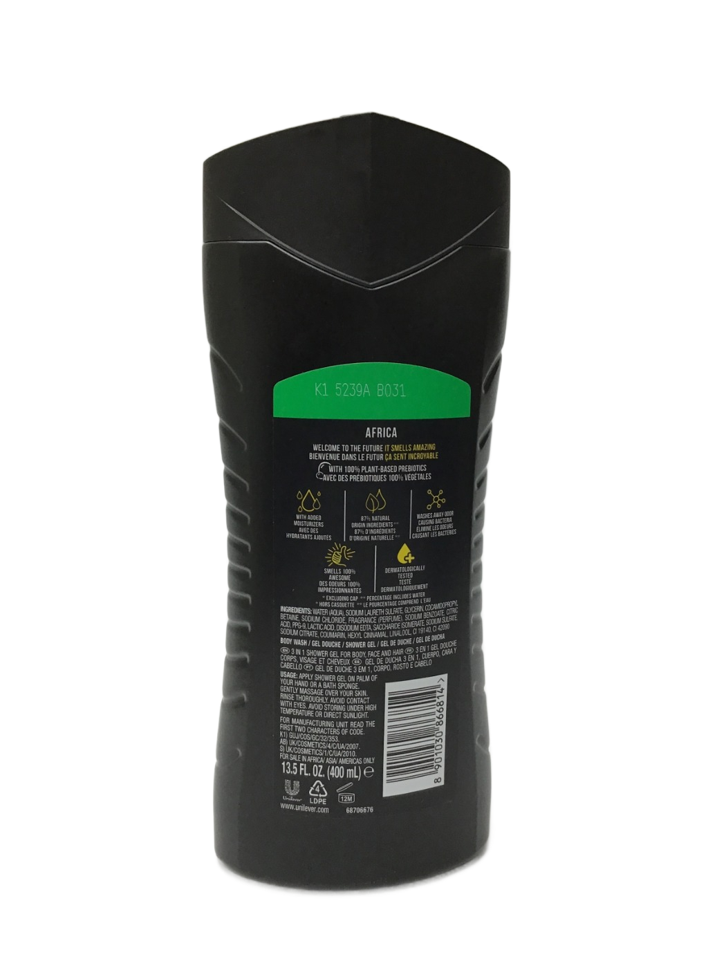 AXE AXE Africa 3 in 1 Body Face Hair Wash, 13.5 fl oz, photo 2
