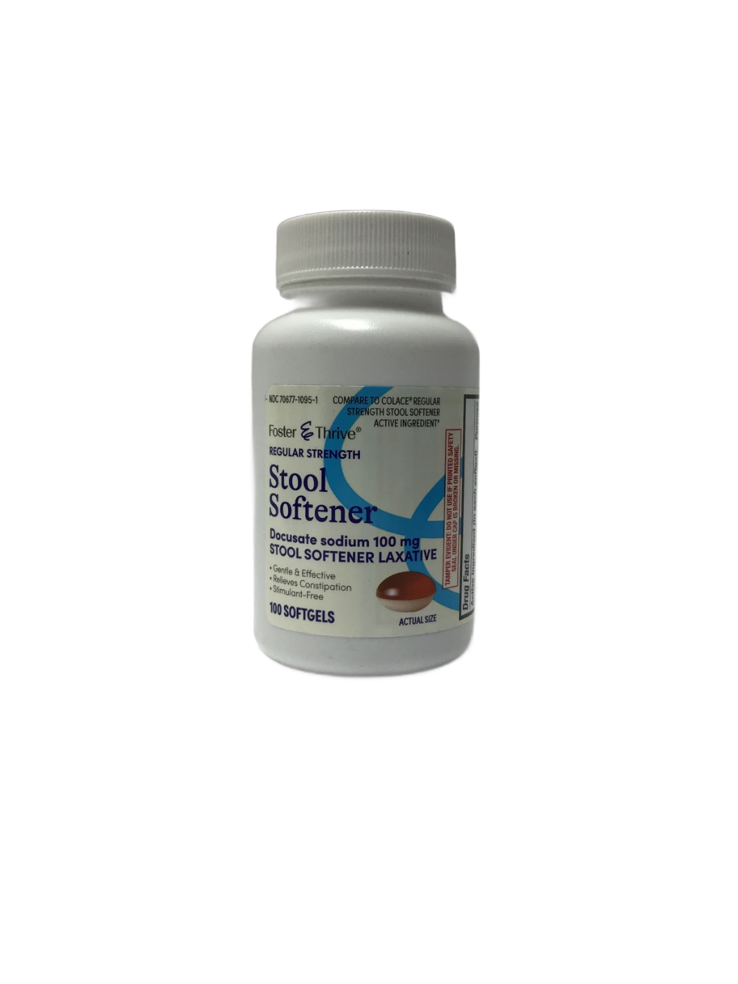Foster & Thrive Foster & Thrive Regular Strength Stool Softener Docusate Sodium 100 mg, 100 ct, photo 1