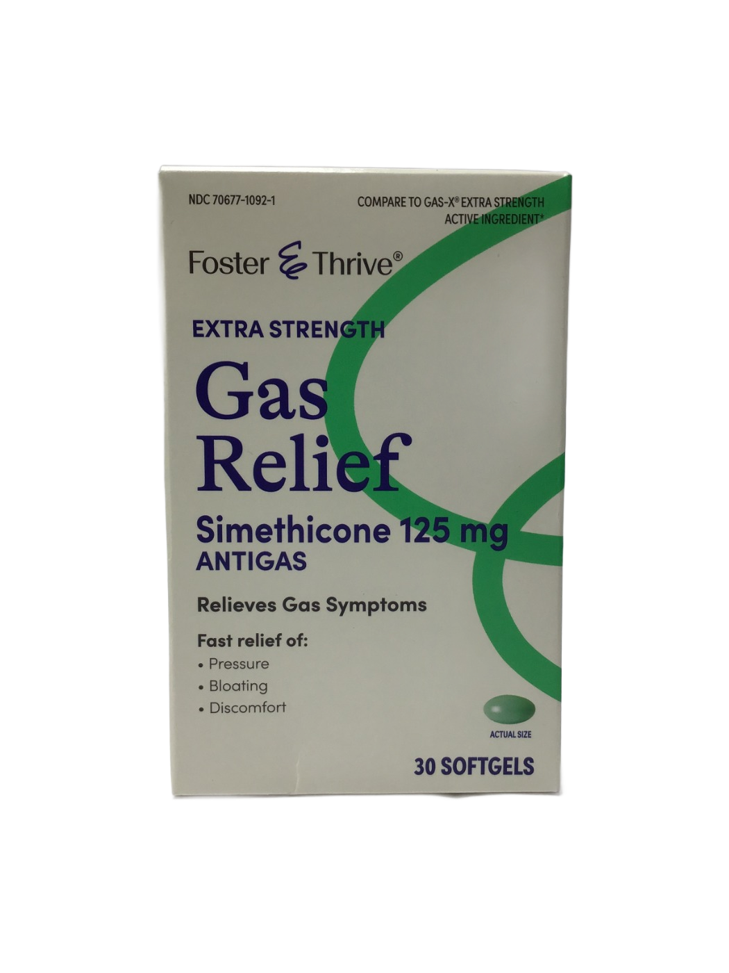 Foster & Thrive Foster & Thrive Extra Strength Gas Relief Simethicone 125 mg Antigas Softgels, 30 ct