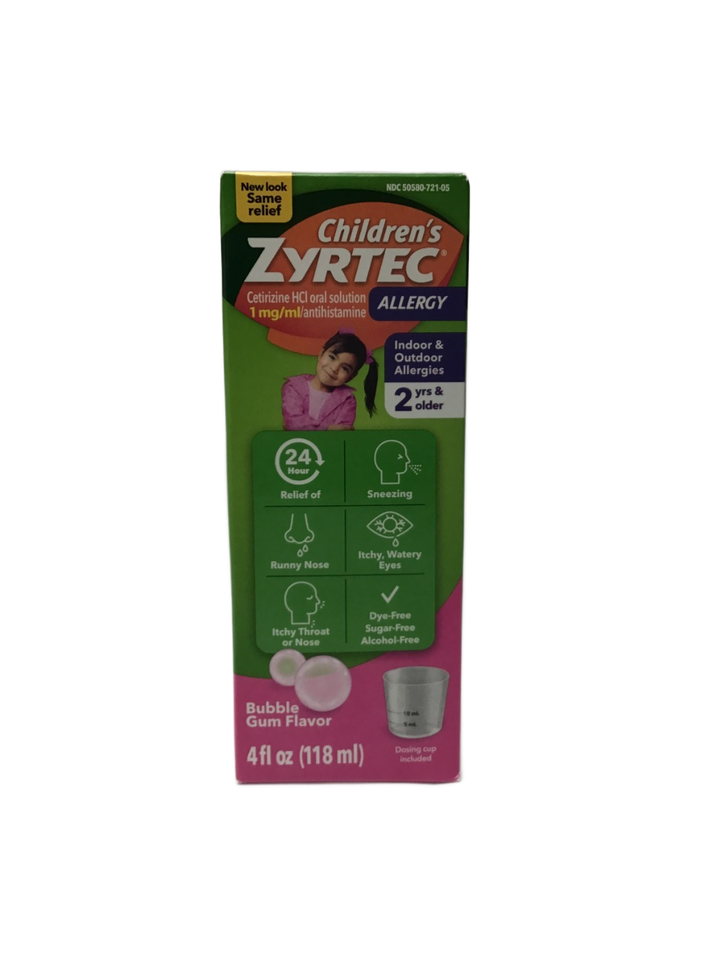 Zyrtec Zyrtec Children's Allergy Cetirizine HCl Oral Solution 1 mg/ml Bubble Gum Flavor, 4 fl oz
