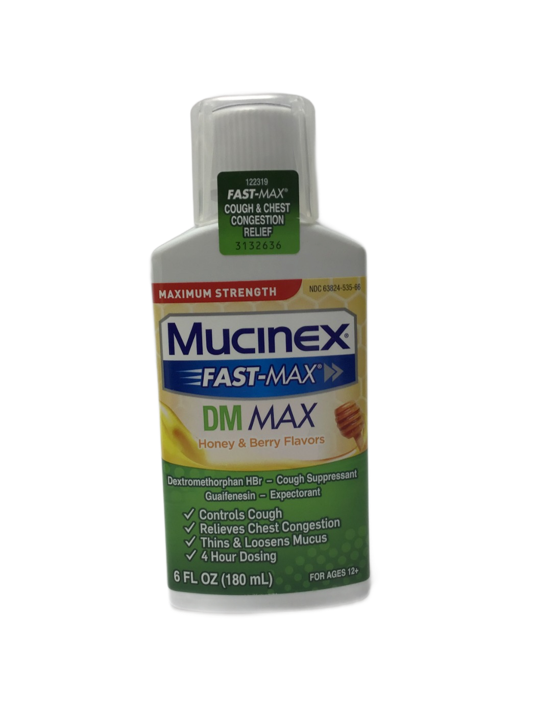 Mucinex Mucinex Fast-Max DM Max Maximum Strength Honey & Berry Flavors, 6 fl oz