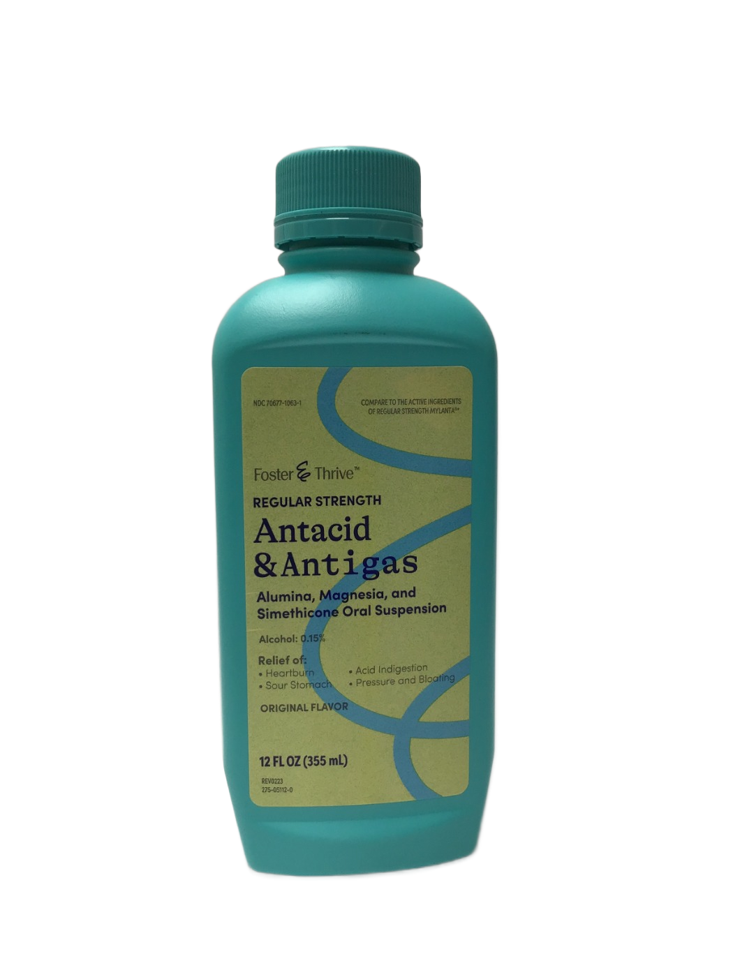 Foster & Thrive Foster & Thrive Regular Strength Antacid & Antigas Alumina, Magnesia, and Simethicone Oral Suspension Original Flavor, 12 fl oz, photo 1