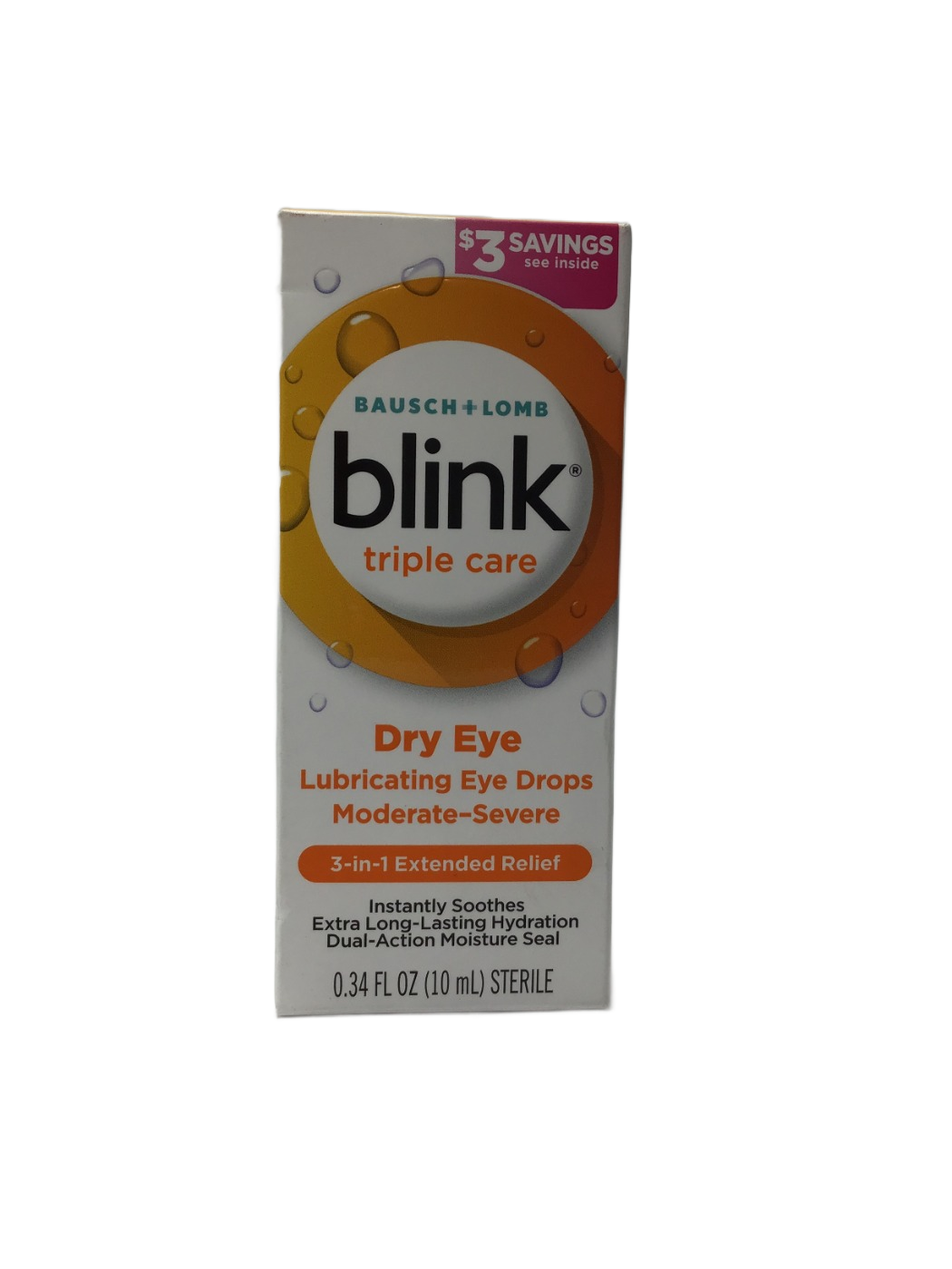 Bausch + Lomb Bausch + Lomb Blink Triple Care Dry Eye Lubricating Eye Drops Moderate-Severe, 0.34 fl oz, photo 1