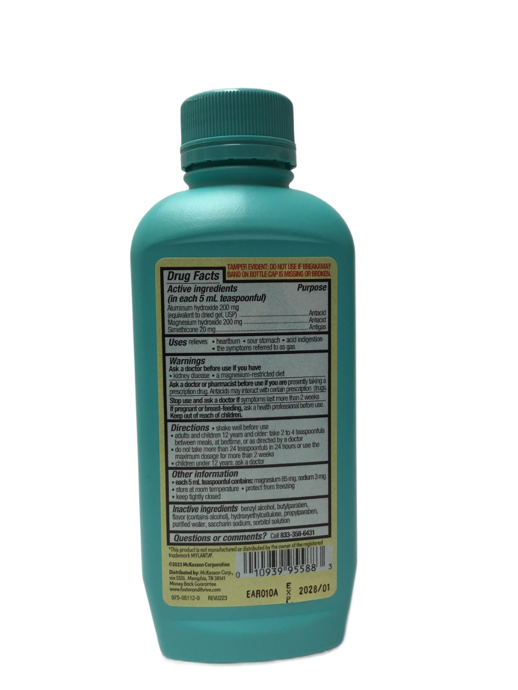 Foster & Thrive Foster & Thrive Regular Strength Antacid & Antigas Alumina, Magnesia, and Simethicone Oral Suspension Original Flavor, 12 fl oz, photo 2