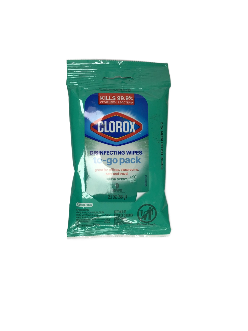 Clorox Clorox Disinfecting Wipes To-Go Pack Fresh Scent, Bleach-Free, 9 ct