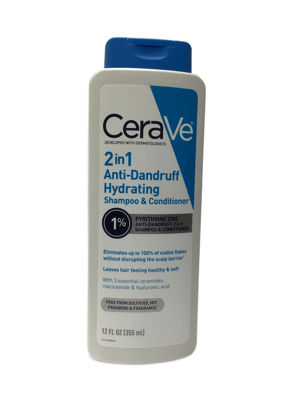 CeraVe CeraVe 2in1 Anti-Dandruff Hydrating Shampoo & Conditioner 1% Pyrithione Zinc, 12 fl oz