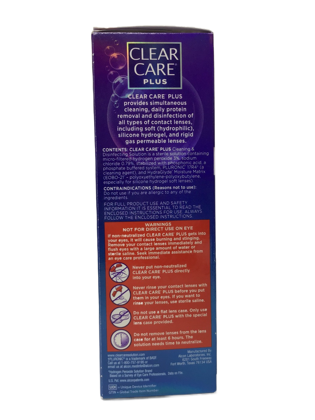 Alcon Alcon Clear Care Plus 3% Hydrogen Peroxide Cleaning & Disinfecting Solution with HydraGlyde, 12 fl oz, photo 3