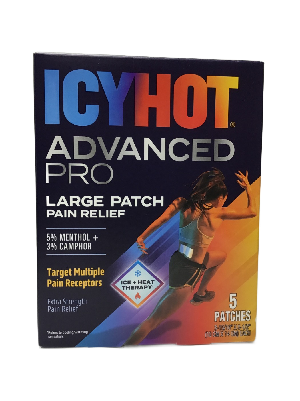 Icy Hot Icy Hot Advanced Pro Large Patch Pain Relief 5% Menthol + 3% Camphor, 5 ct, photo 1