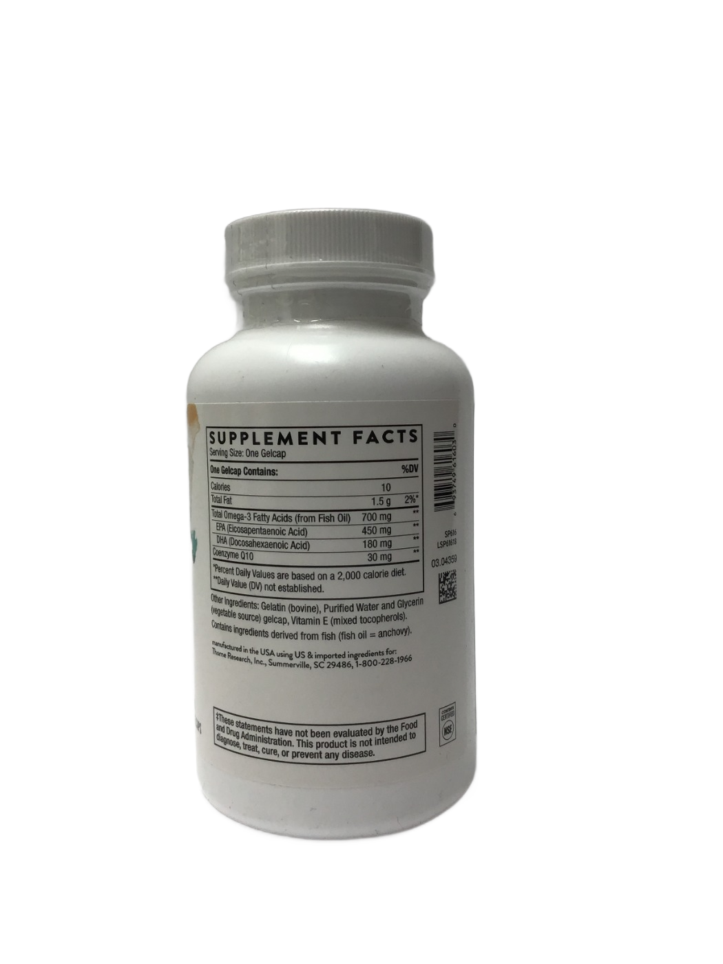 Thorne Thorne Omega-3 with CoQ10 450 mg EPA and 180 mg DHA with CoQ10, 90 ct, photo 3
