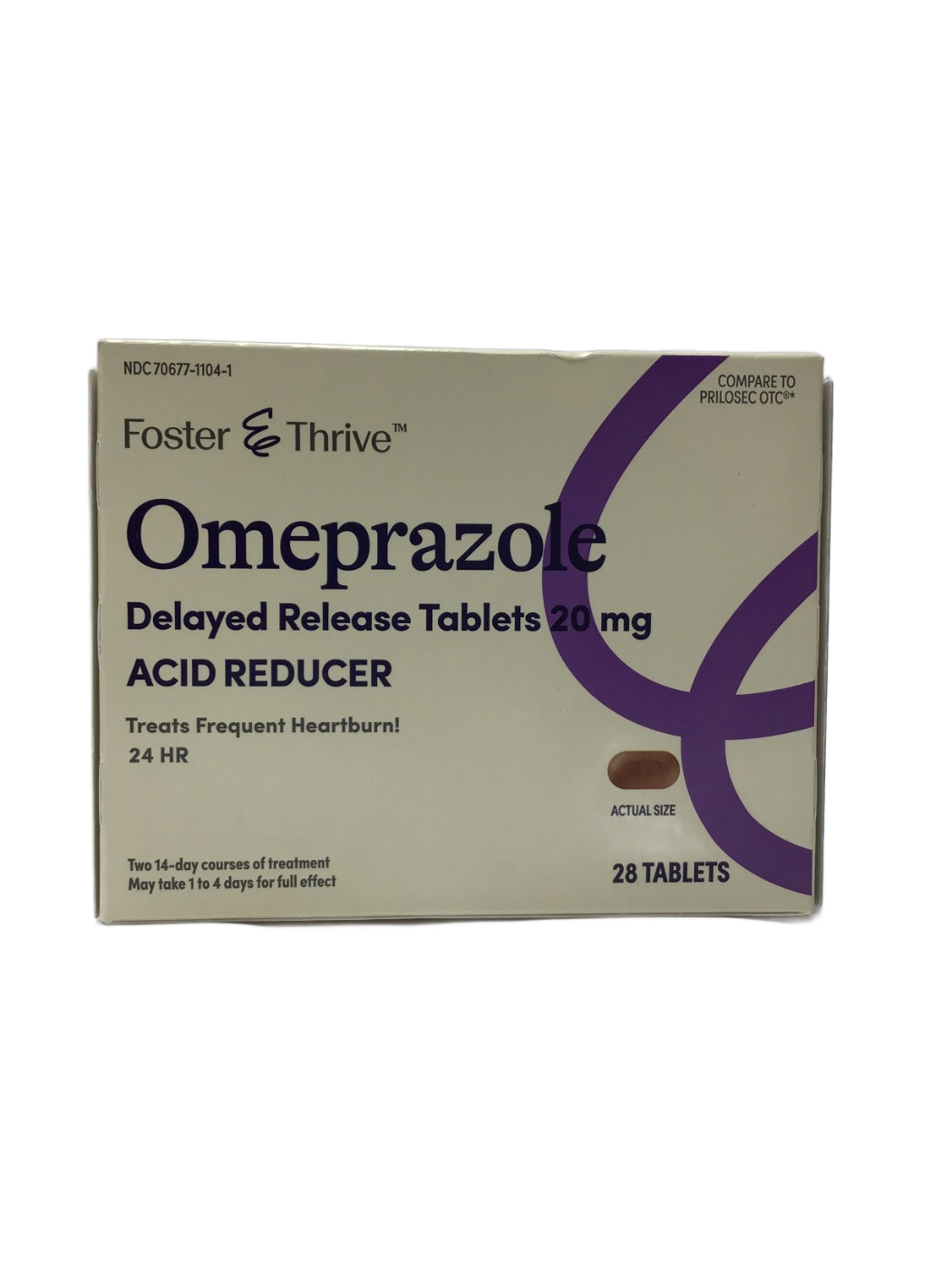 Foster & Thrive Foster & Thrive Omeprazole Delayed Release Tablets 20 mg Acid Reducer, 28 ct, photo 1
