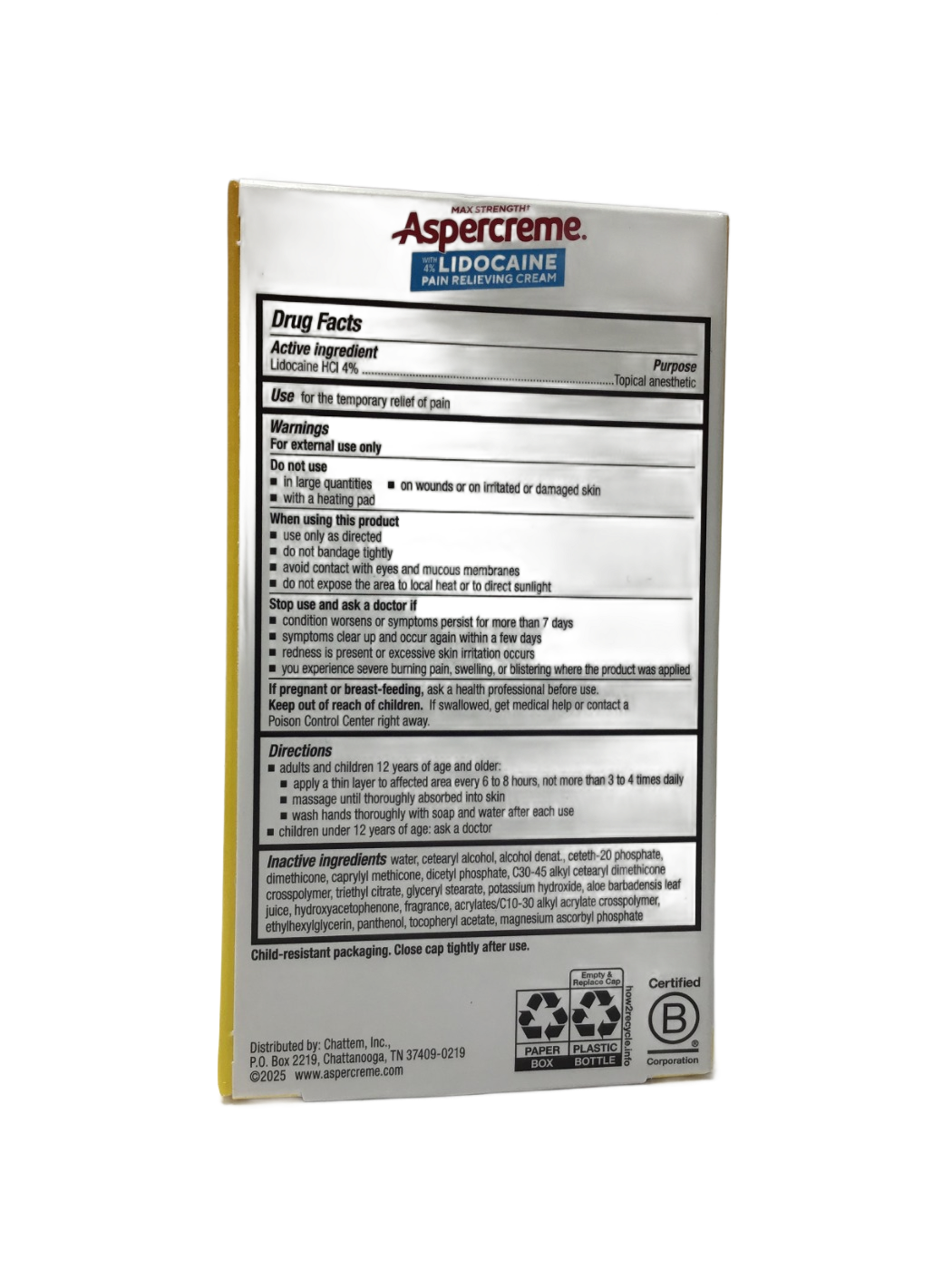 Aspercreme Aspercreme Max Strength with 4% Lidocaine Pain Relieving Cream 3 in 1 Foot Pain Relief Cream, Light Clean Scent, 4 oz, photo 4