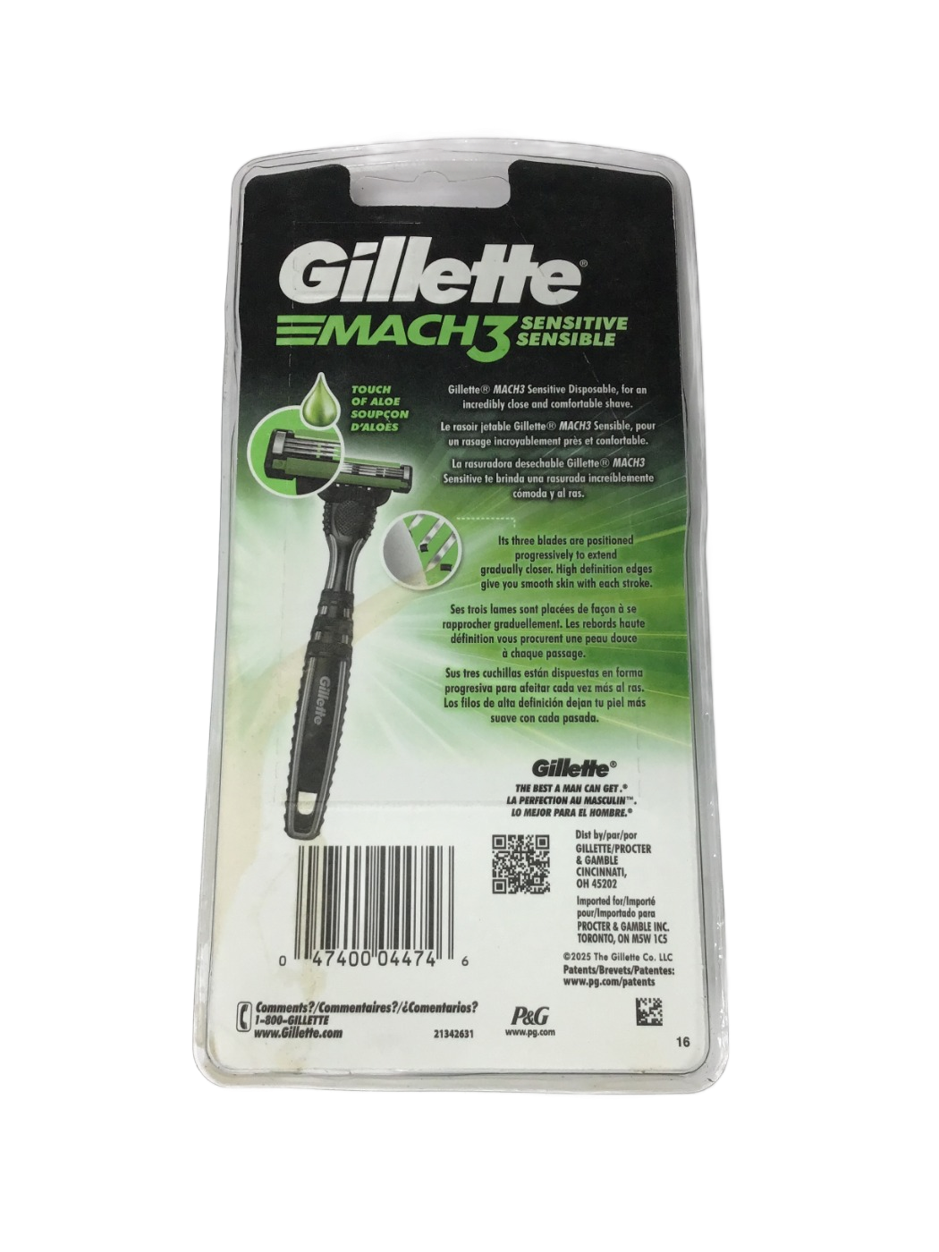 Gillette Gillette Mach3 Sensitive with Aloe Disposable Razors, 3 ct, photo 2