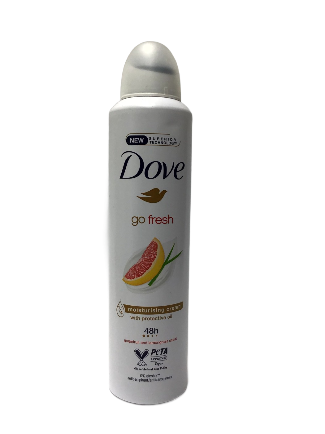 Dove Dove Go Fresh Antiperspirant Spray Grapefruit and Lemongrass Scent, Moisturising Cream with Protective Oil, 48h, 250 mL
