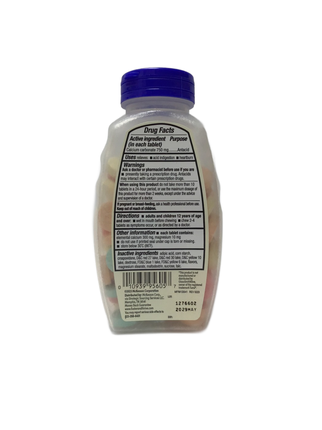 Foster & Thrive Foster & Thrive Extra Strength Antacid Tablets Calcium Carbonate 750 mg Assorted Fruit, 96 ct, photo 2
