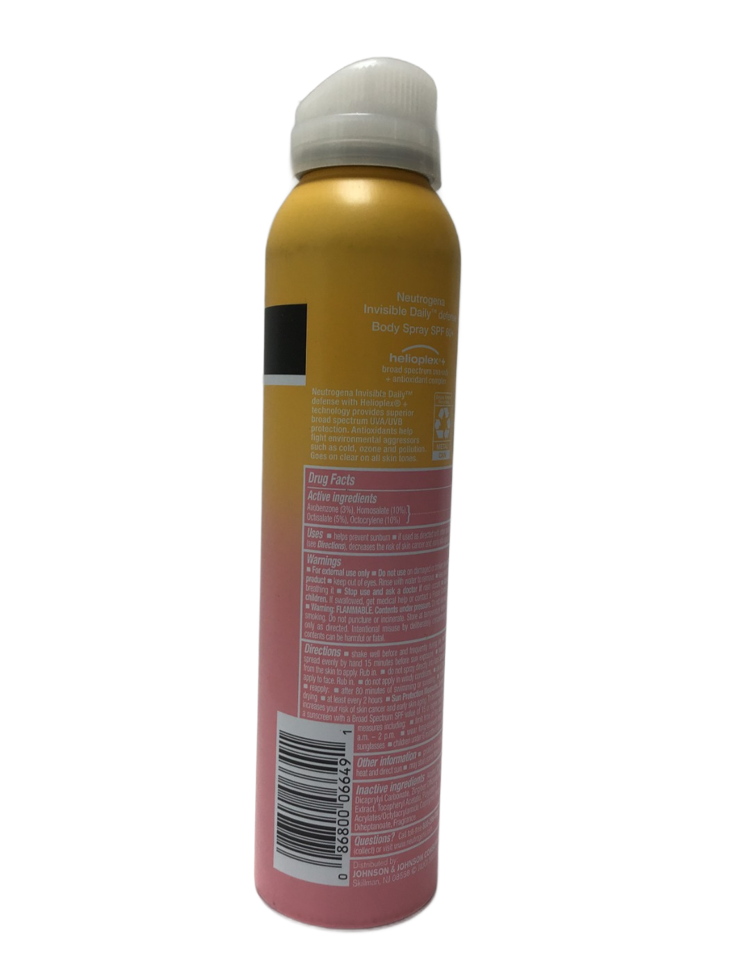 Neutrogena Neutrogena Invisible Daily defense body spray sunscreen Broad Spectrum SPF 60+, 5 oz