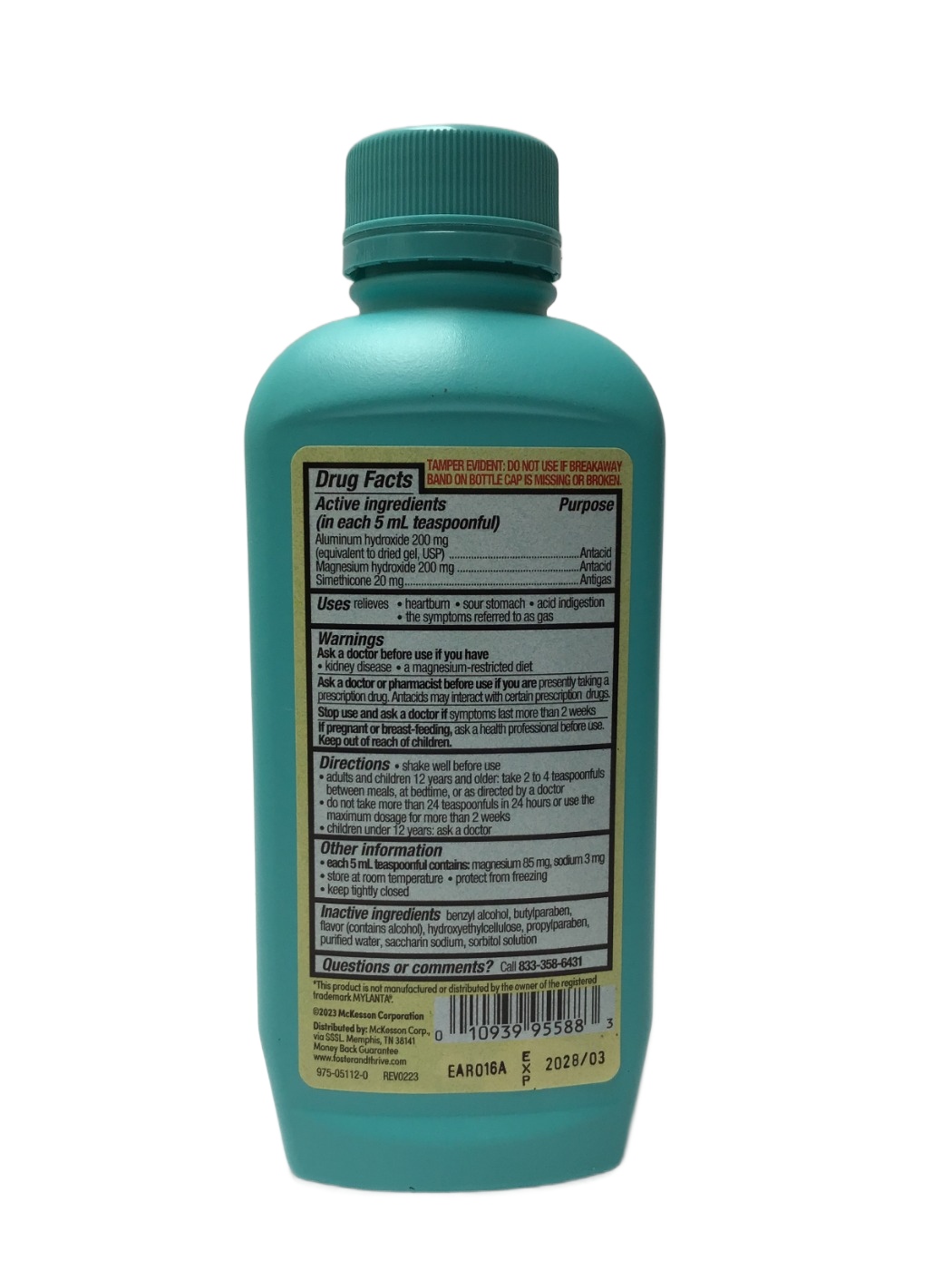 Foster & Thrive Foster & Thrive Regular Strength Antacid & Antigas Alumina, Magnesia, and Simethicone Oral Suspension Original Flavor, 12 fl oz, photo 2